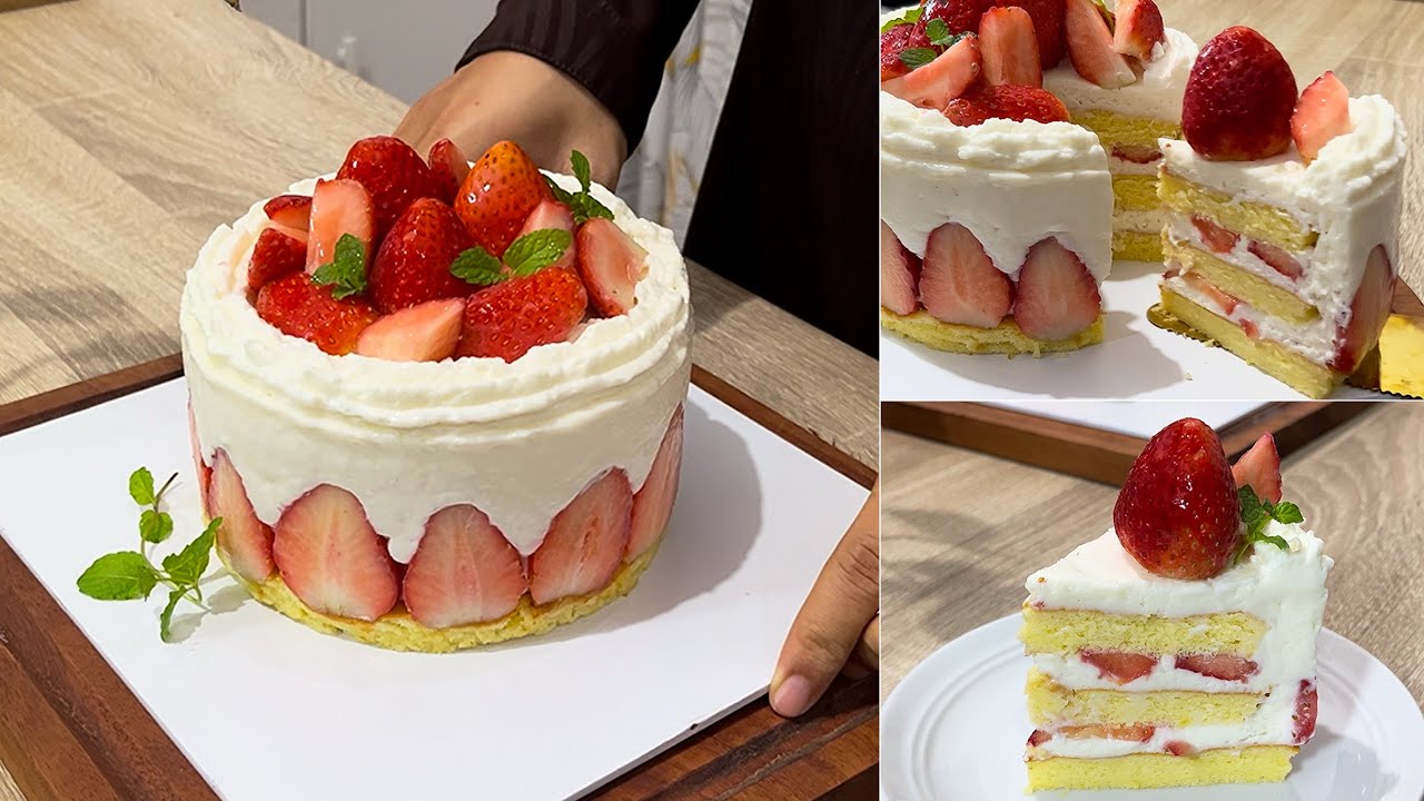 Tanpa pengembang & emulsifier tetap mengembang sempurna! Resep Strawberry Shortcake cantik & lembut