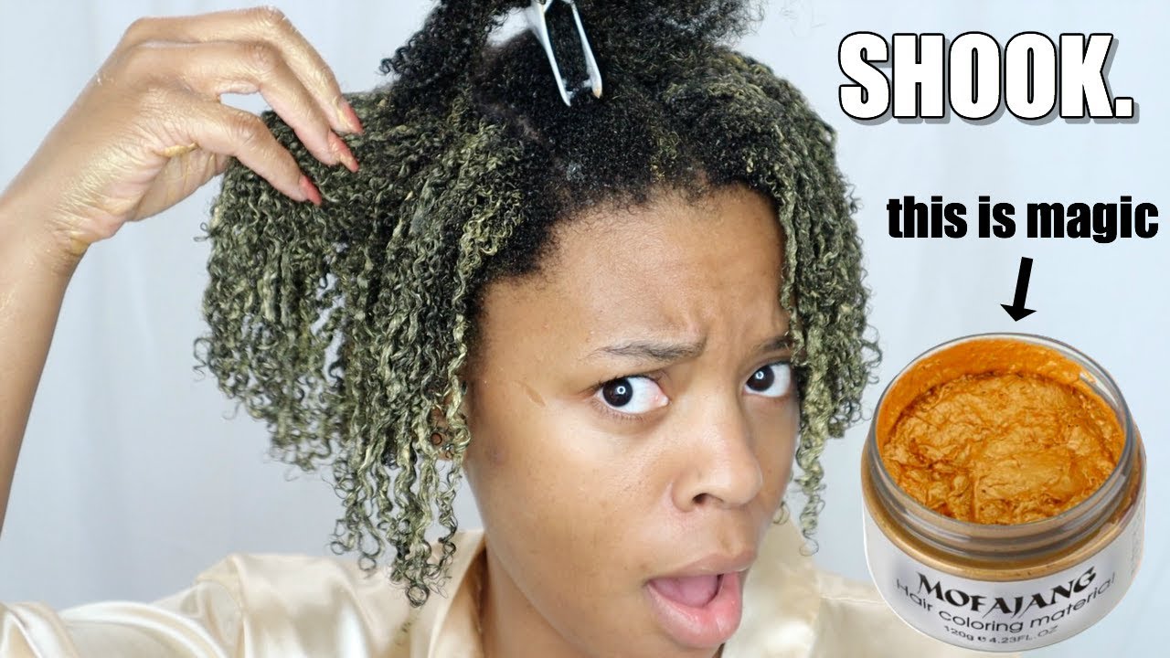 BLONDE HAIR 🚫 BLEACH → TEMPORARY 'HAIR WAX' COLOR ON MY NATURAL HAIR! SHOOK-DA-DOOK.