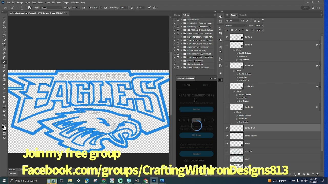 HOW TO DO Embroidery plug in for photo shop FOR  DTF PRINTING
