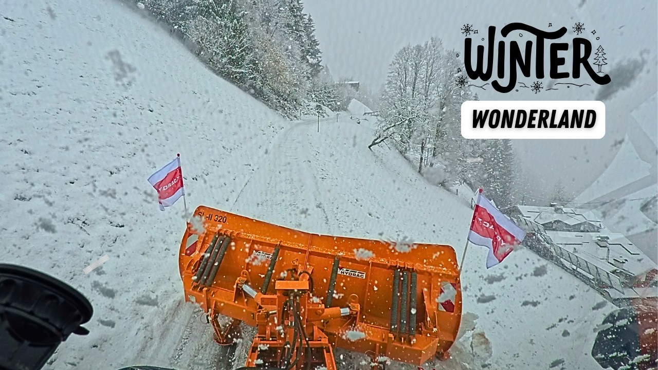 ❄️Relaxing snow removal in the mountains❄️Sound of the powerful 6-cylinder Unimog #asmr