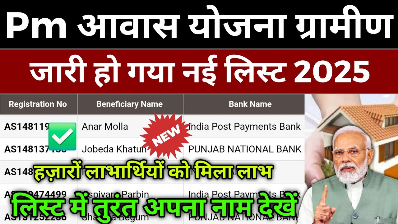 🏠Pm Awas Yojana Gramin जारी हो गई नयी लिस्ट 2025 | Pm awas yojana gramin new list 2025 #pmawagramin