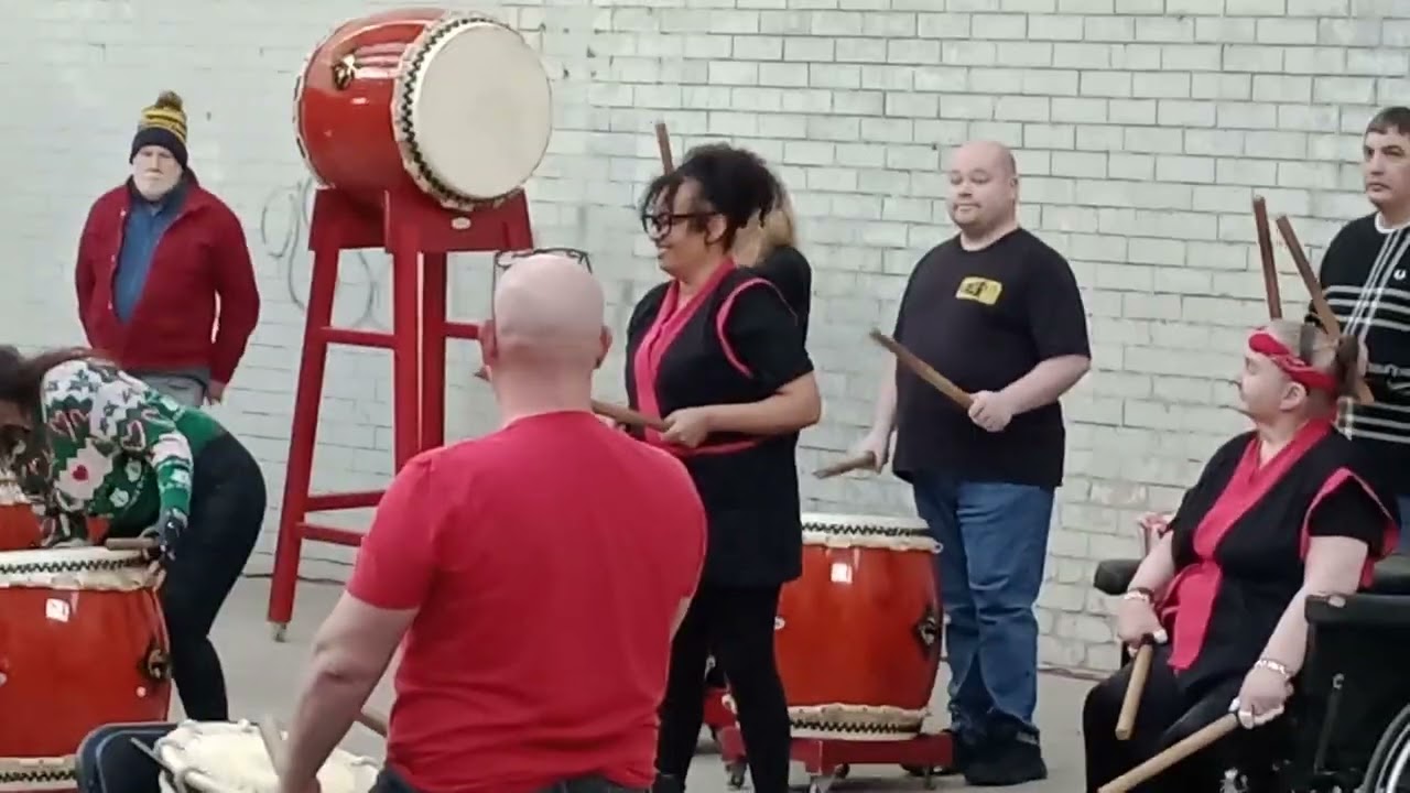 Me John Howell on stage with Nemo Arts Drumming Group at the Winter showcase Friday 12th December 25