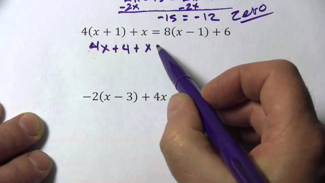 Solving Equations with Zero, One, or Infinitely Many Solutions