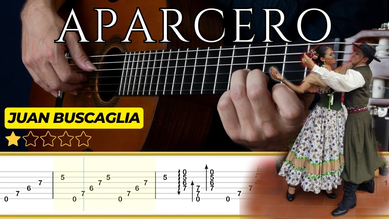 APARCERO (Tiempo de gato) 🎸Juan Buscaglia || Tutorial para Guitarra Clásica + TABS