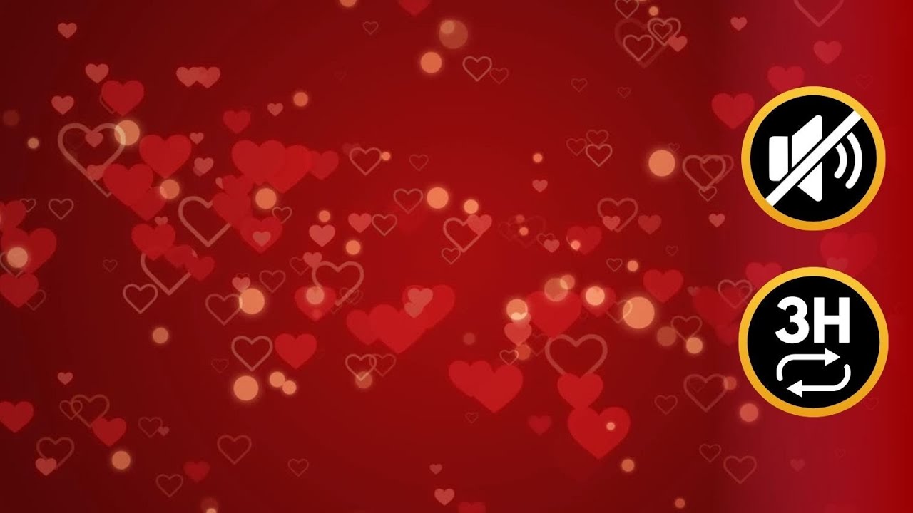 Valentine's Day Red Screensaver - Mute 3 Hour Loop | Game Theme | Ambient Background | No Audio
