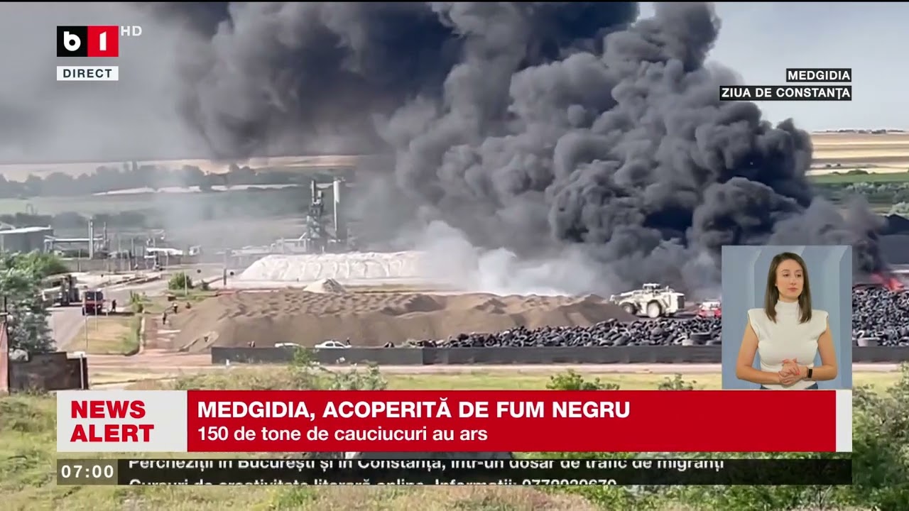MEDGIDIA, ACOPERITĂ DE UN FUM NEGRU_Știri B1TV_4 iunie 2024
