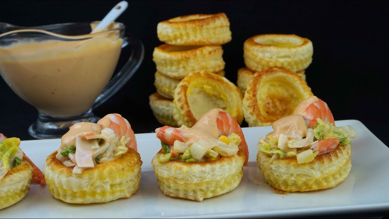 Triunfarás en Navidad con estos volovanes caseros relleno de coctel de gambas