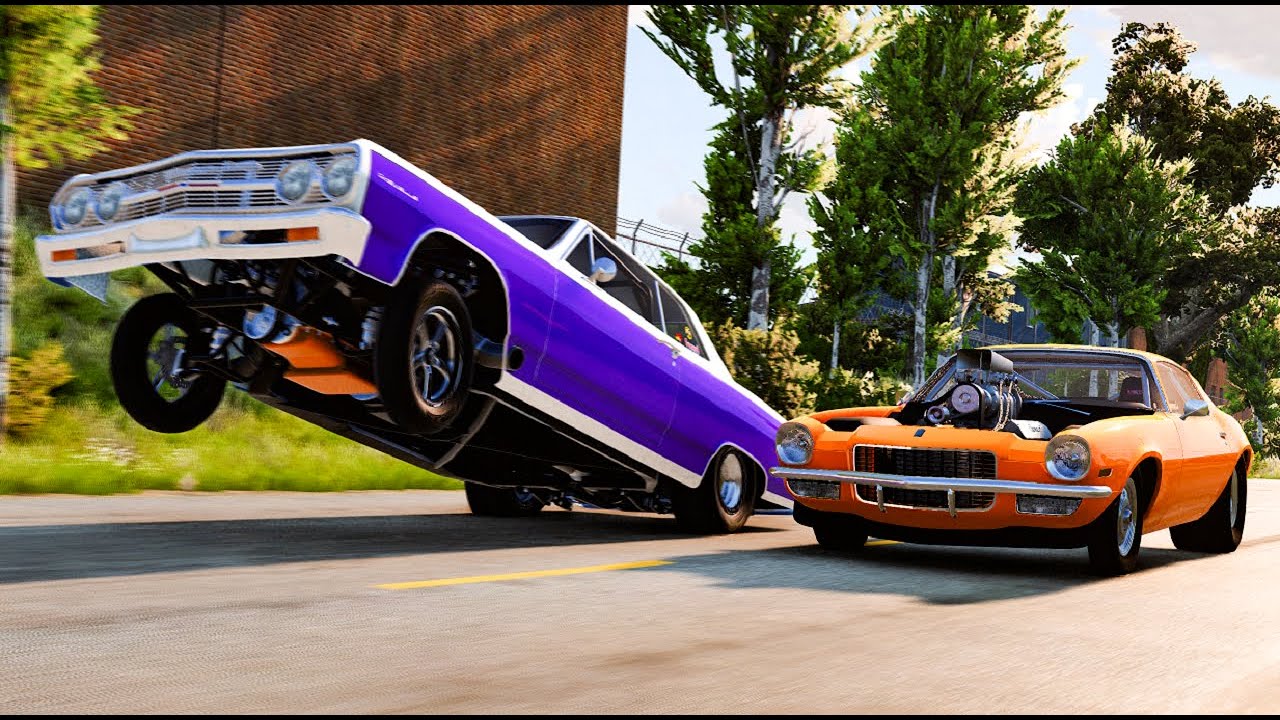 Realistic Drag Racing Crashes #23 - BeamNG Drive