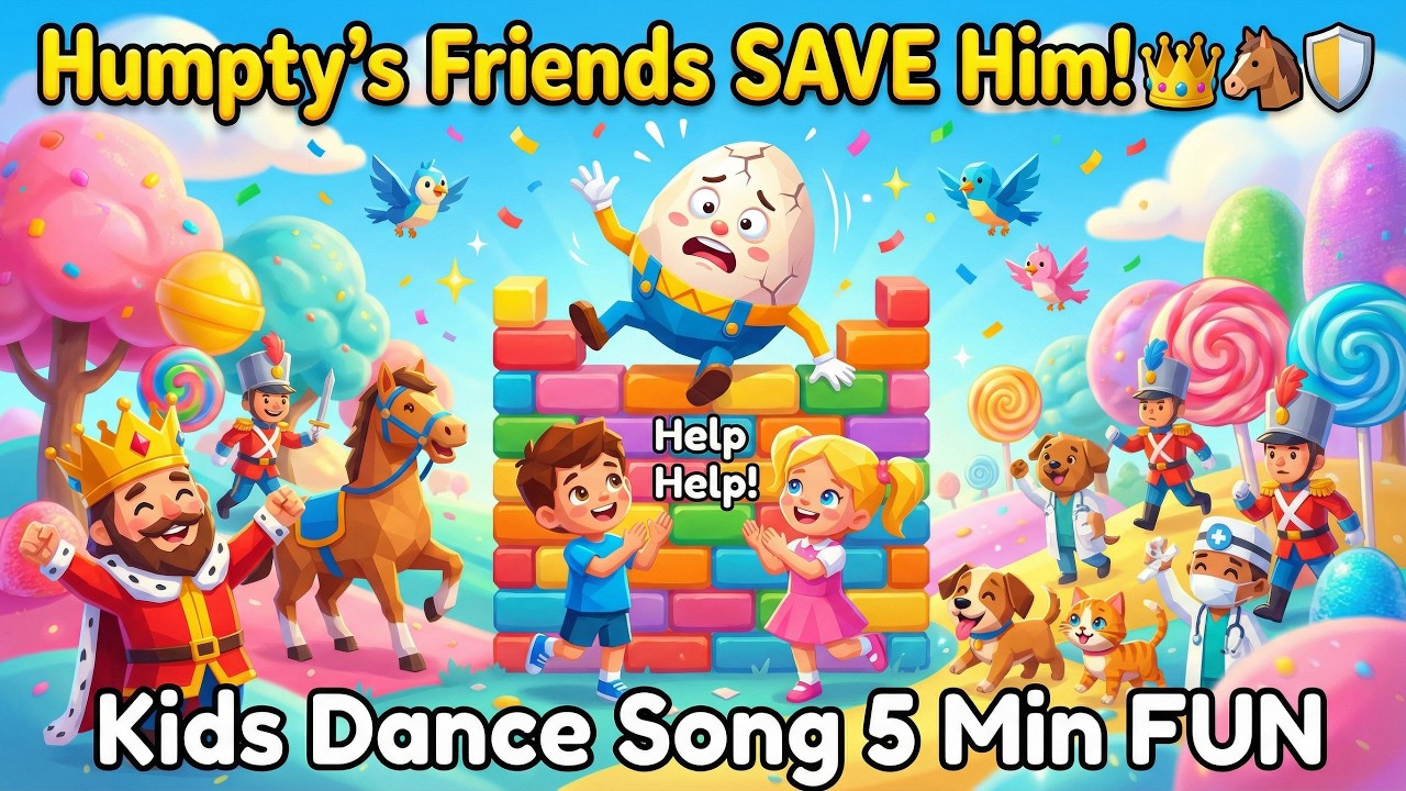 Kids Love Humpty Dumpty Friends Dance Song! Nursery Baby Poems