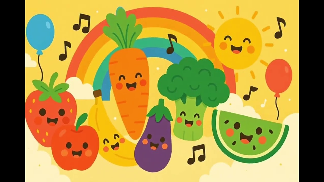 Comidas Saudáveis com Musiquinha Divertida 🍌🥕 | Música Infantil Educativa