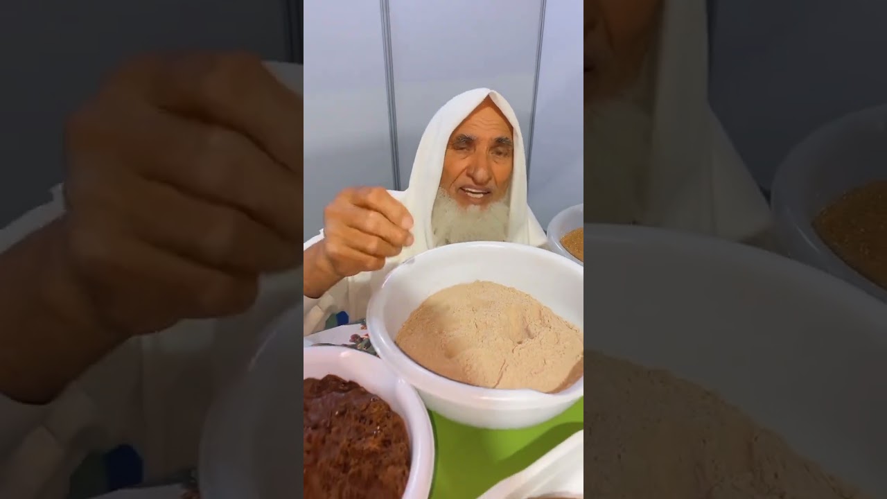 العم : مرشد هاضل الشراري من المهتمين بنبات السمح ودقيق السمح يدخل بالعديد من الاكلات الشماليه