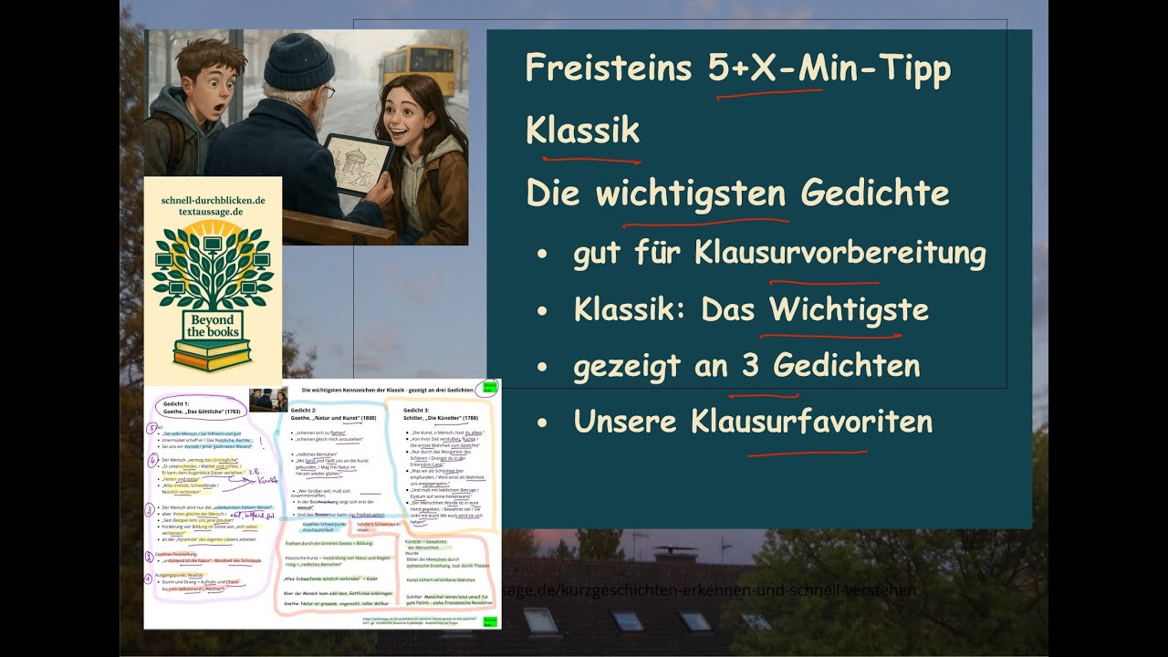 Weimarer Klassik. Die Grundideen von Goethe und Schiller  - gezeigt an Zitaten aus drei Gedichten