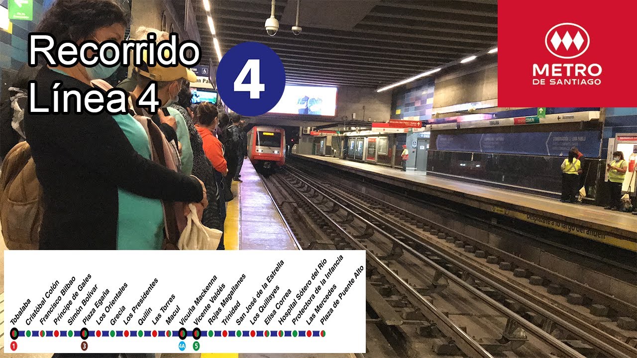 Linea 4 - #MetrodeSantiago🇨🇱 - Recorrido