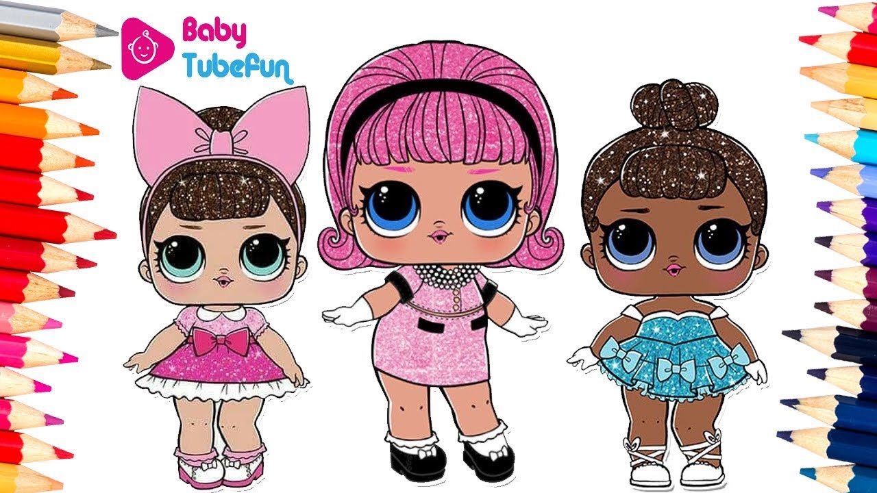 colouring lol surprise dolls colouring pages, Fancy, Madame Queen, Miss Baby