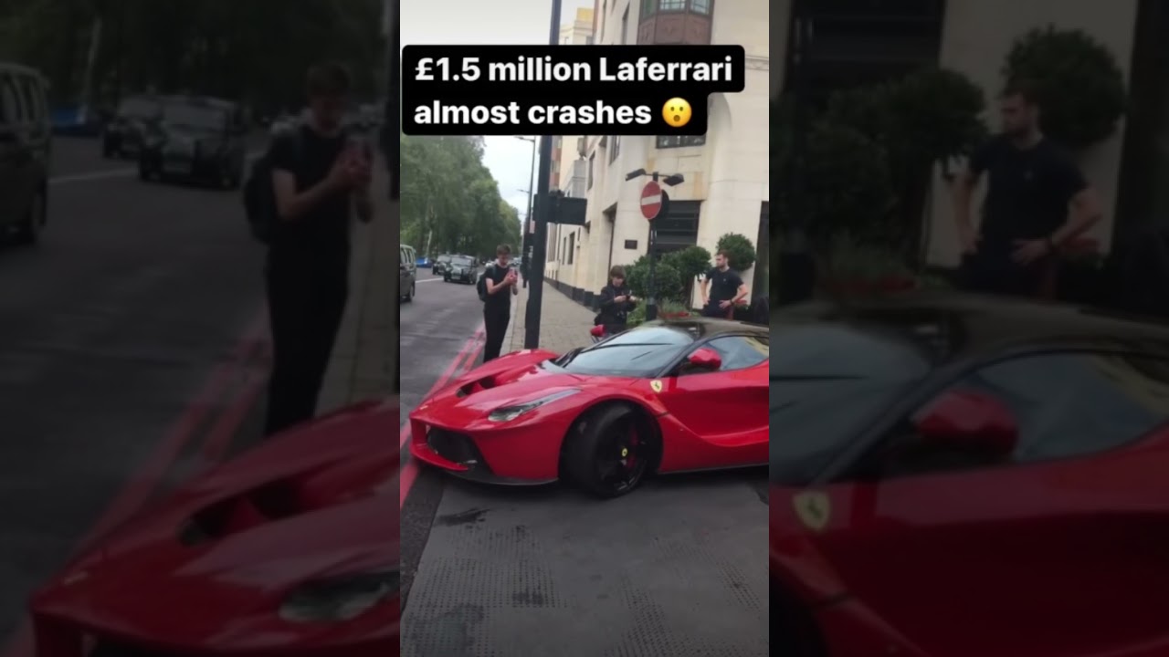 1.5m$ LaFerrari almost crashes 😯 #cars #carslover #ferrari #crash #shorts #clips