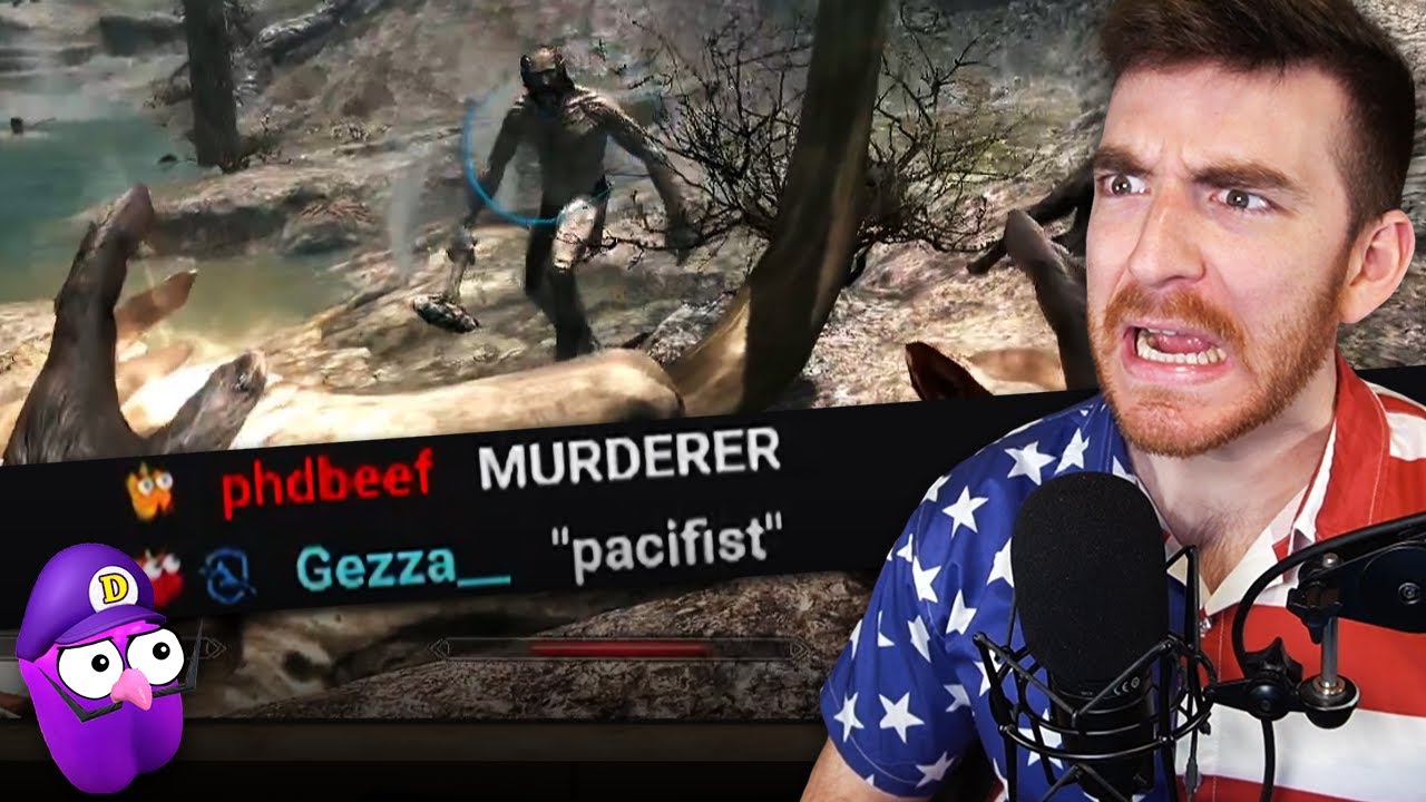Skyrim, but if I look at an NPC I have to kill them (VOD)