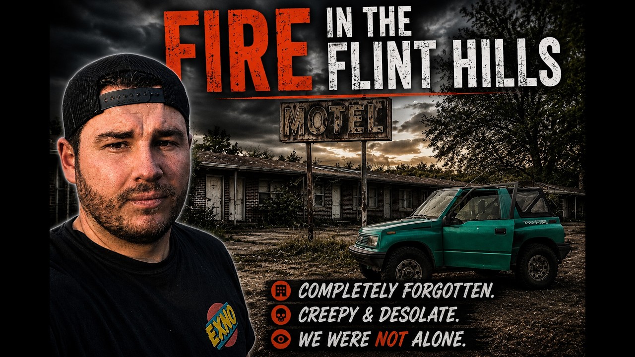 Exploring an Abandoned Desolate Motel | Fire in the Flint Hills