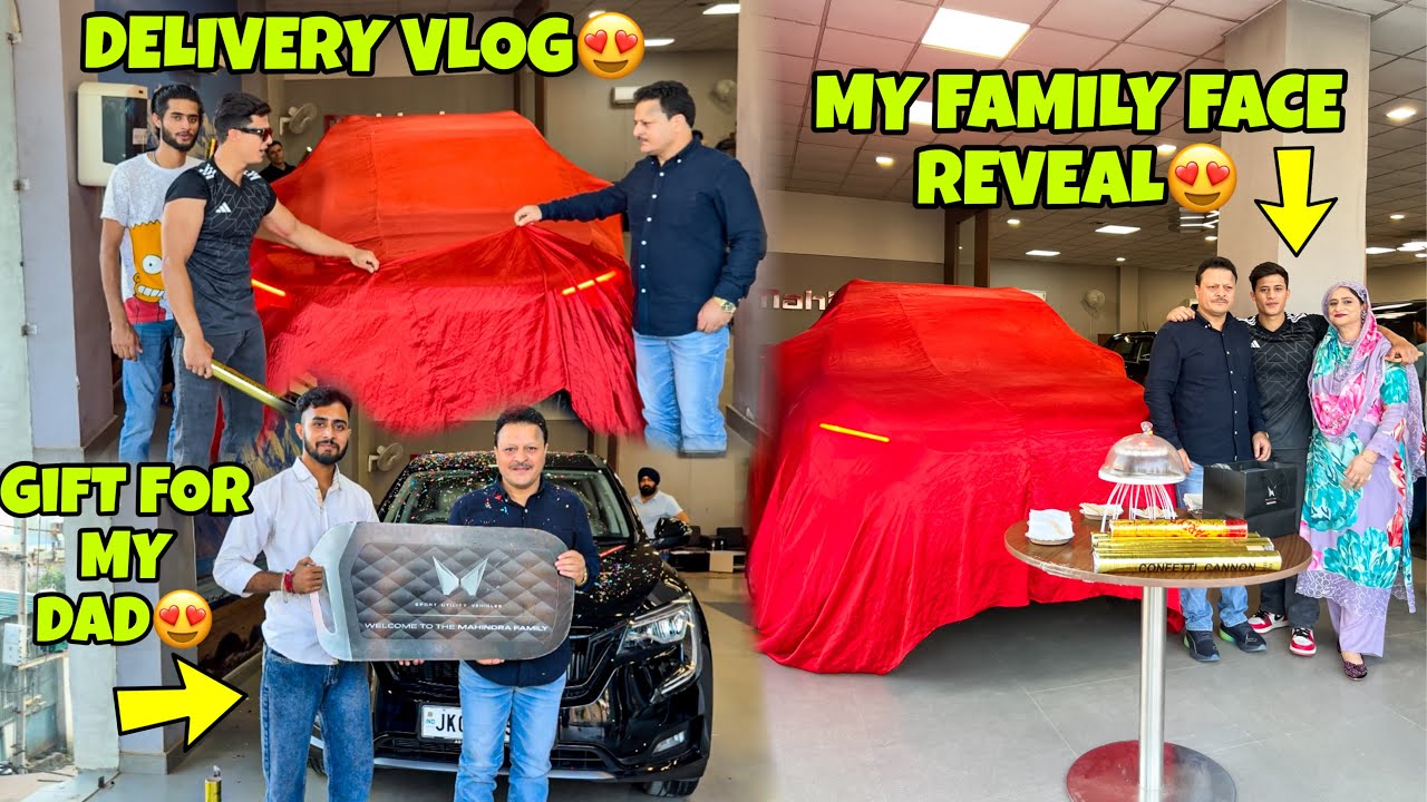 My Family Face Reveal😍❤️ | Finally Delivery of New Car | Gift for my Dad