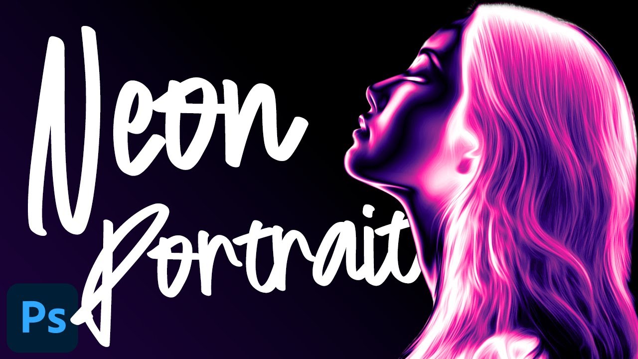 Neon Glowing Portrait From A Photo | Photoshop Tutorial