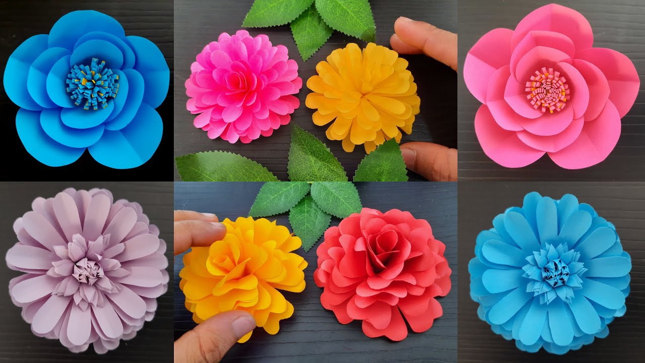 5 HERMOSAS ROSAS DE PAPEL PARA DECORACION O VENDER