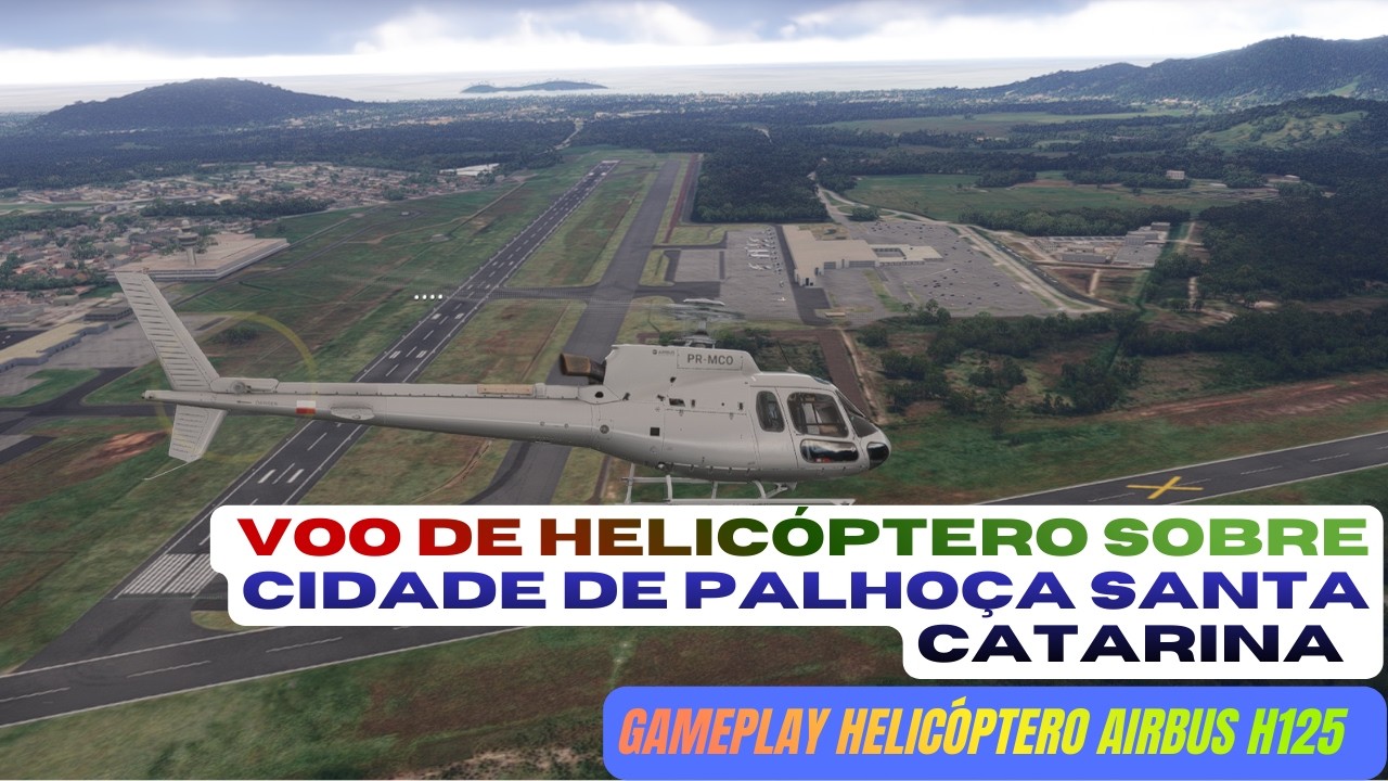 Voo de Helicóptero sobre Cidade de Palhoça Santa Catarina   Gameplay - MSFS 2024 I RTX 2060 SUPER