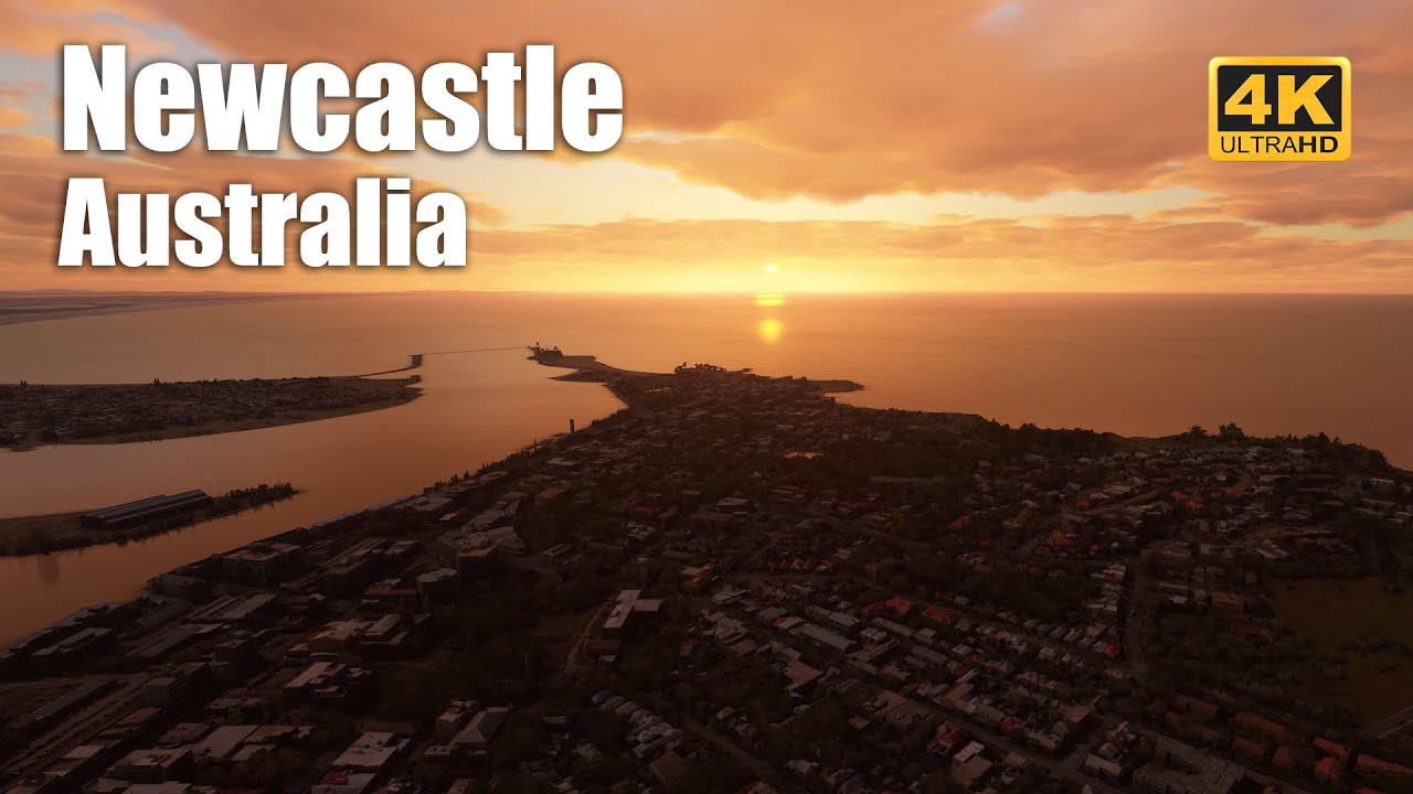 Fly over Newcastle - Australia - 4K | Musical Showcase | Microsoft Flight Simulator