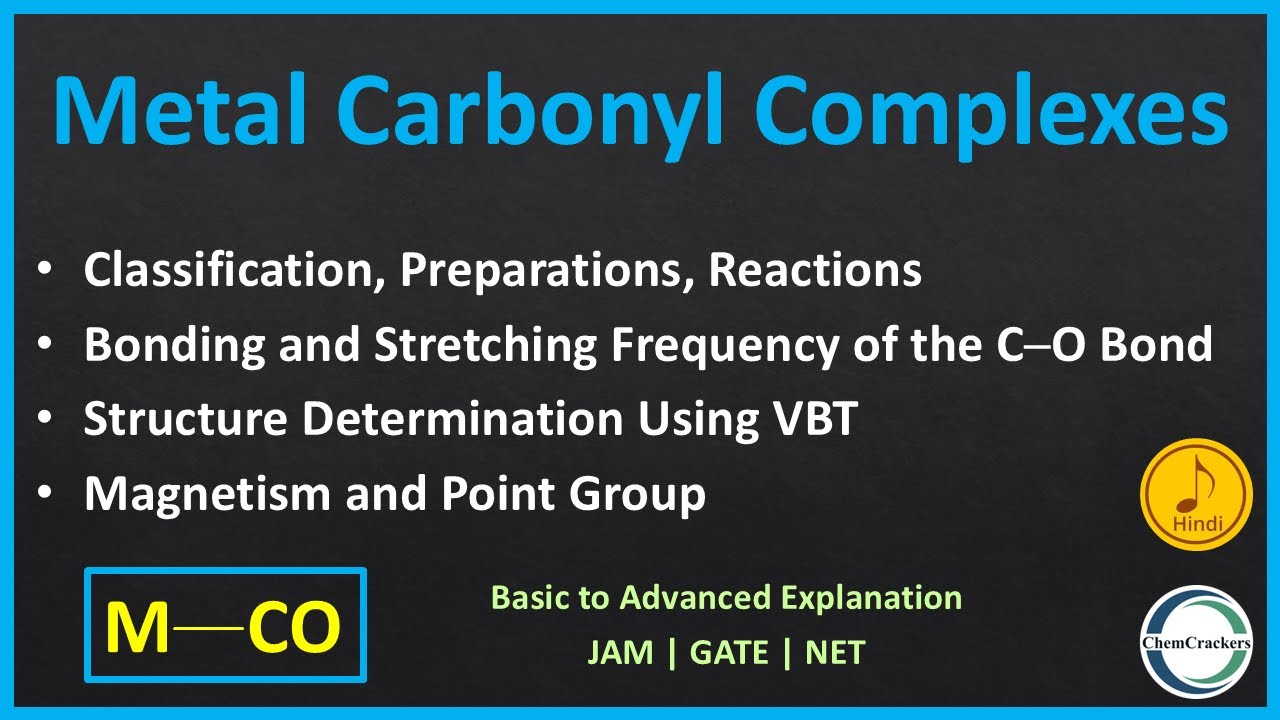 Metal Carbonyl in Hindi: Classification | Preparation | Structure and Bonding | Stretching Frequency