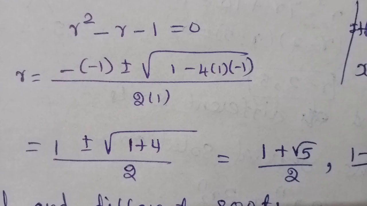 General term of the Fibonacci series: Discrete mathematics