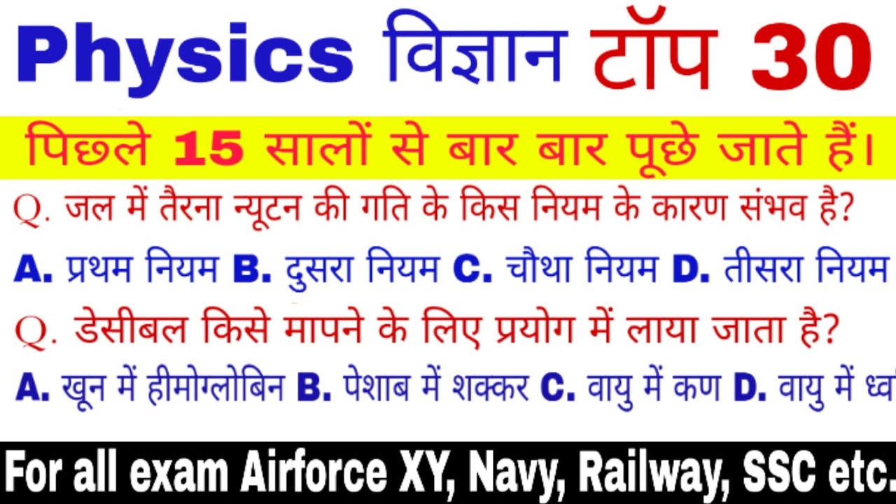 Top 30 Science questions important for all exams by Altaf Siddiqui
