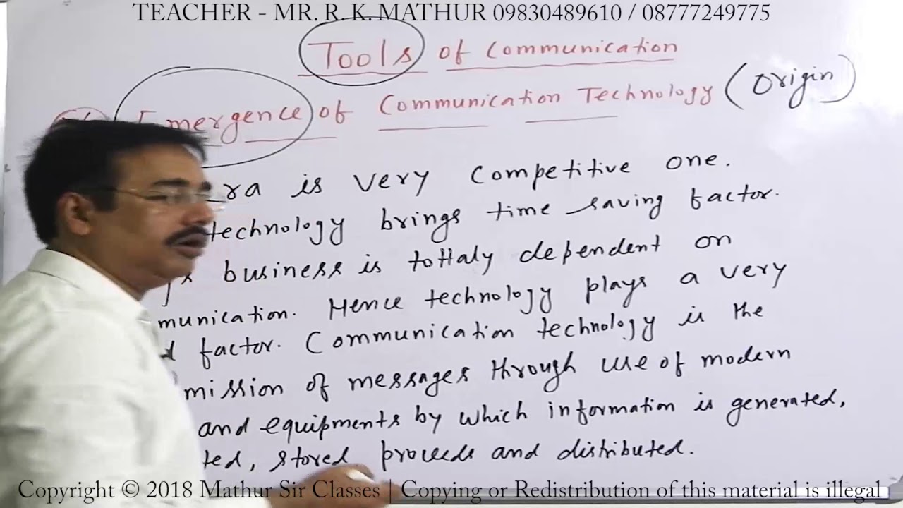 Emergence of communication technology | Tools of communication | Business Communication | Mathur Sir
