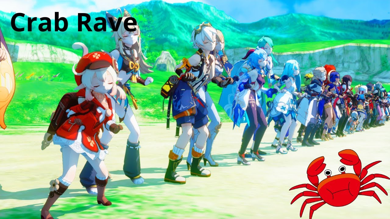 【MMD Genshin Impact】All character crab rave 2.0 !!