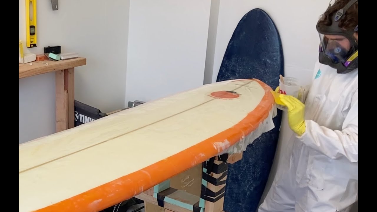 8ft Surfboard Shaped and Glassed in 12mins