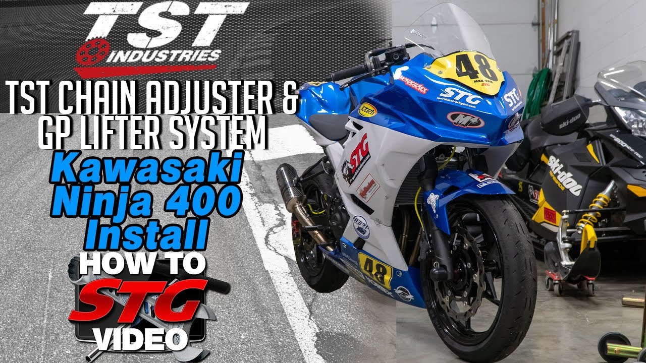Kawasaki Ninja 400 TST Chain Adjuster & GP Lifter System Install | Sportbike Track Gear