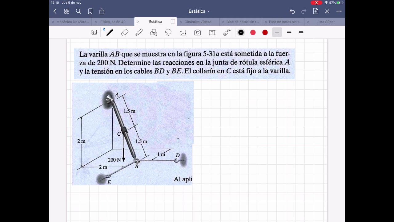 Equilibrio de cuerpos rígidos 3d (e3)