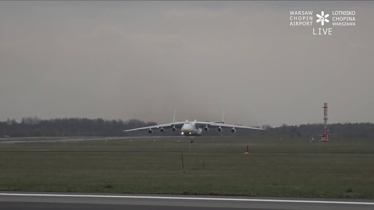 Odlot An-225 Mrija z Lotniska Chopina. 15 kwietnia 2020