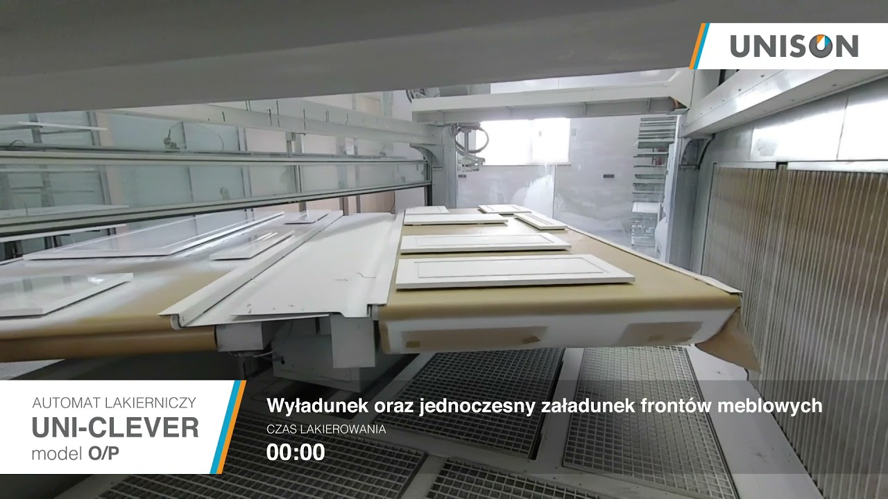 Automat lakierniczy UNISON do lakierowania frontów i elementów meblowych - UNI-CLEVER model O/P