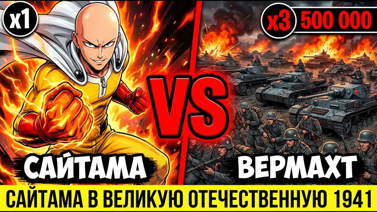 ЧТО ЕСЛИ САЙТАМА ПОПАЛ В ВЕЛИКУЮ ОТЕЧЕСТВЕННУЮ ВОЙНУ? Один удар — и три миллиона солдат в панике