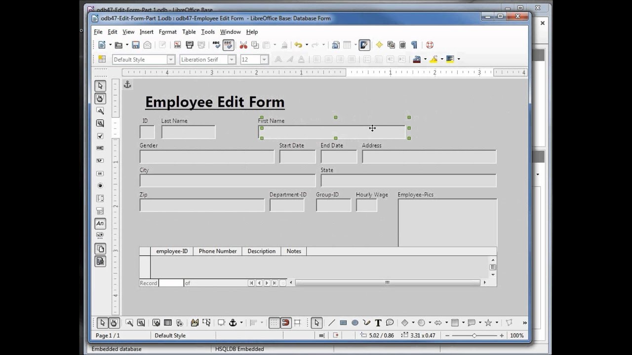 LibreOffice Base (47) Редактировать форму Часть 1