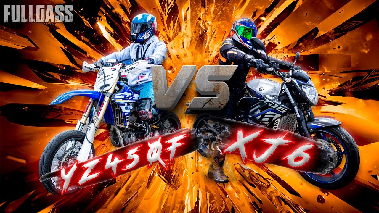Super motard YZ450F VS Yamaha XJ6 Una batalla de infarto!