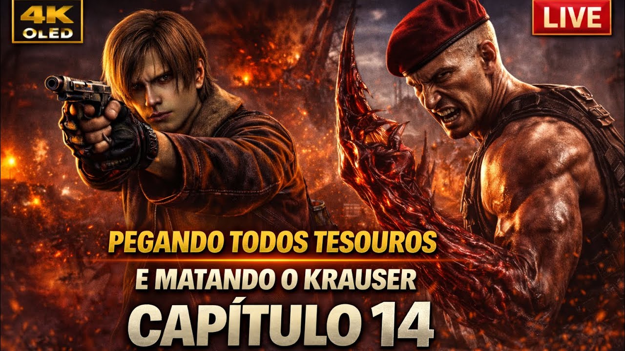 Capitulo 14 completo- pegando todos os tesouros e Matando krauser | RE4 Remake|live