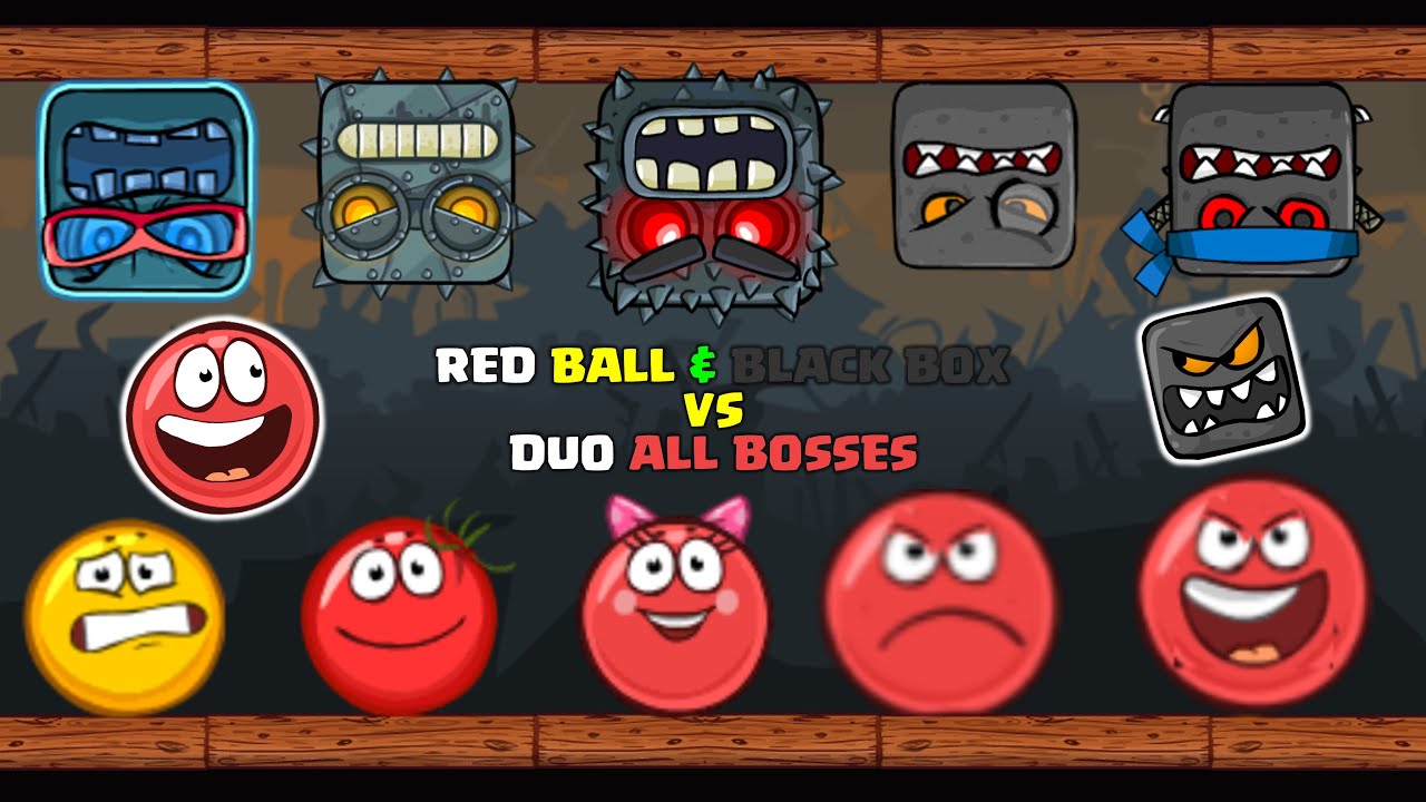 RED BALL 4: DUO RED BALL AND BLACK BOX vs DUO ALL BOSSES (15,30,45,60,75) Battle Fusion Gameplay