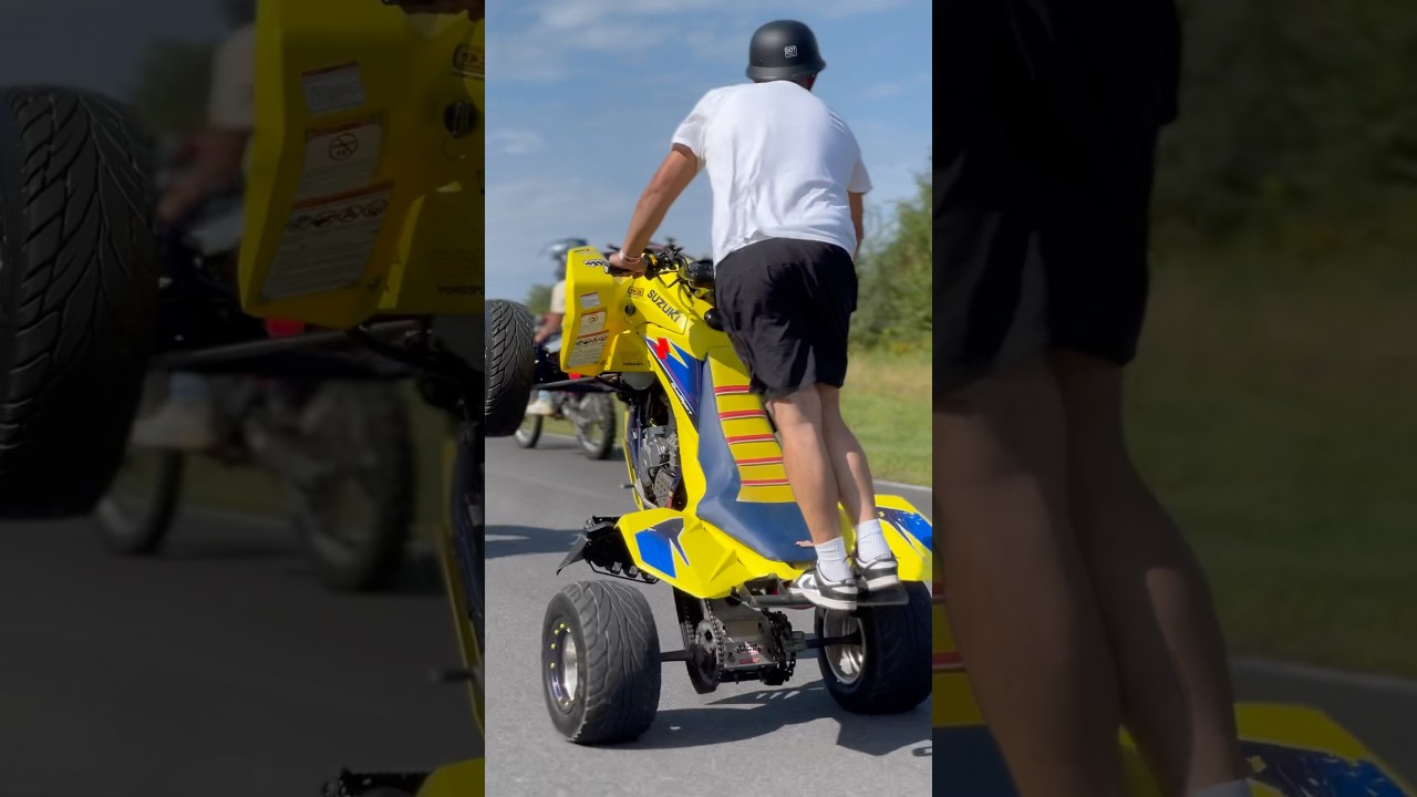 The Suzuki LTZ 400 is one of the best quads. New York track day and wheelie competition 2024.