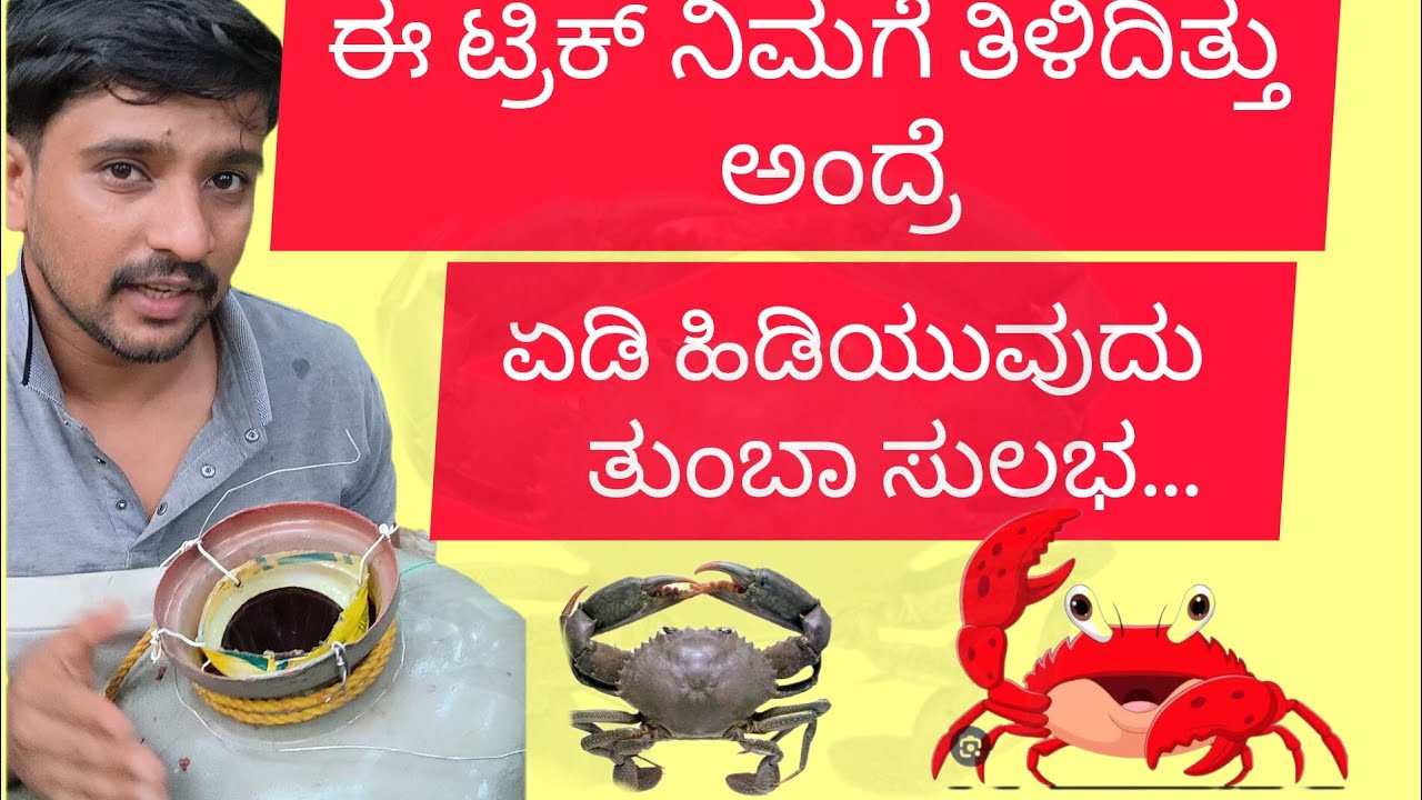 🦀ಏಡಿ ಹಿಡಿಯುವುದು ಹೇಗೆ🫕?😋 Crabe Hunting | Rever Crabes| New Trick | Fishing