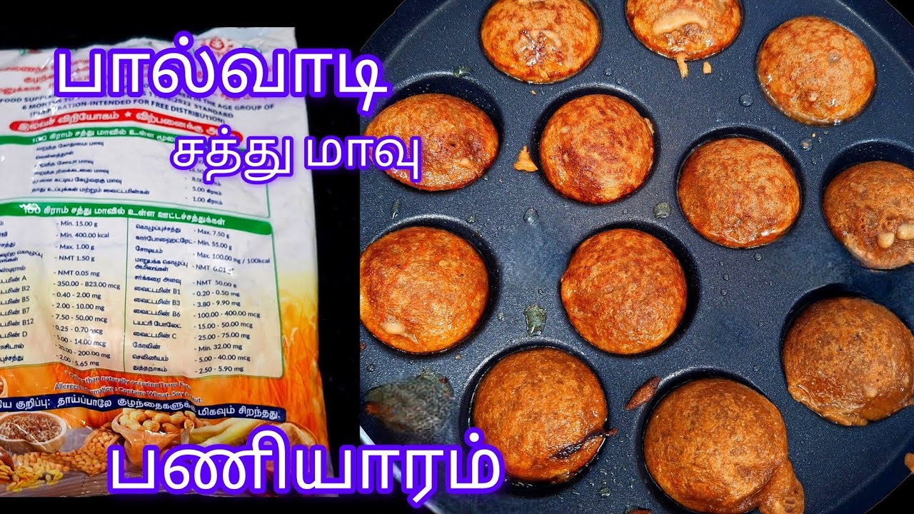 பால்வாடி சத்துமாவில் பஞ்சுபோல பணியாரம் | Palvadi Sathumavu Recipe | Healthmix Powder Recipe Tamil