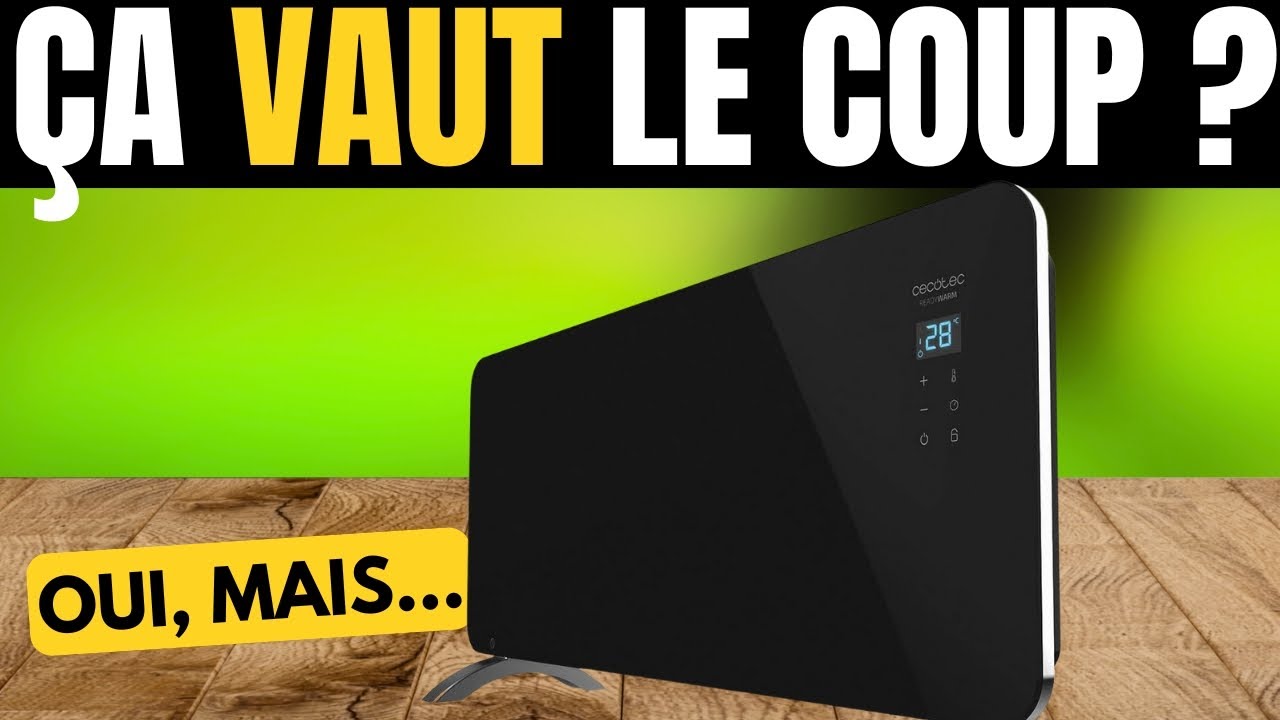 Cecotec Ready Warm 6770 Crystal Connection Convecteur en Verre 2000 W WiFi Thermostat Réglable