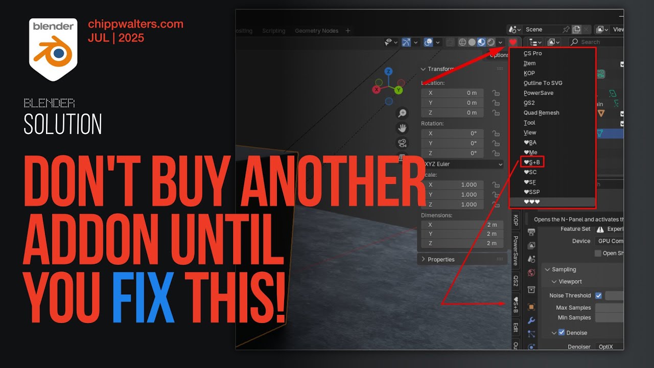 Наконец-то! Исправление N-Panel для Blender