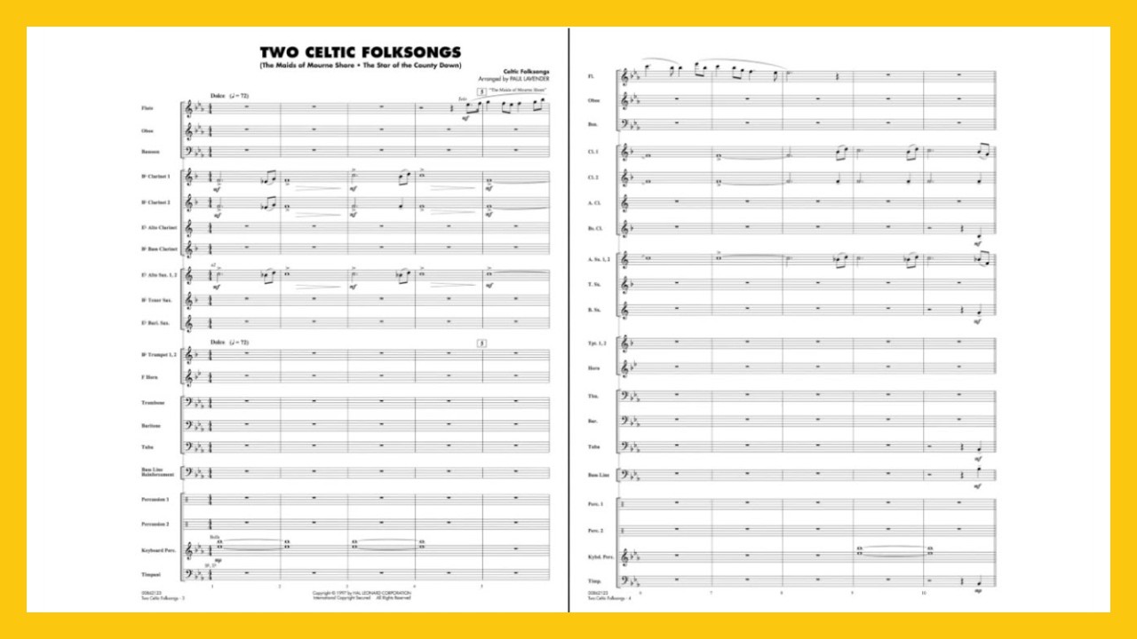 Two Celtic Folk Song arranged by Paul Lavender