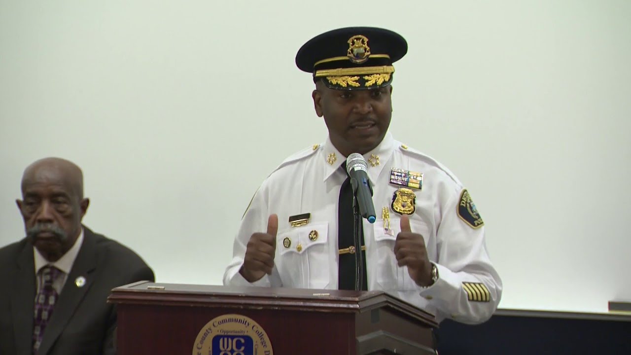 Interim Detroit police Chief James White gives rousing speech at DPD graduation