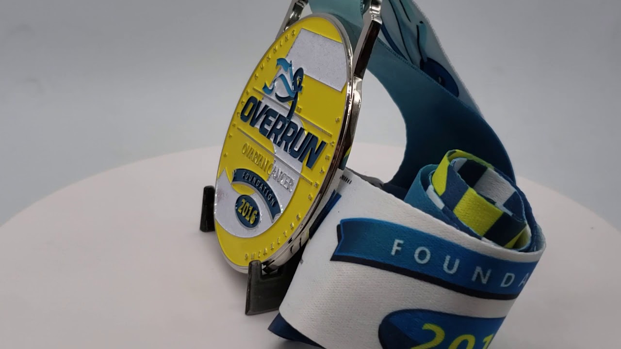 Custom Made Marathon Sport Medal With Soft Enamel Sublimation Ribbon