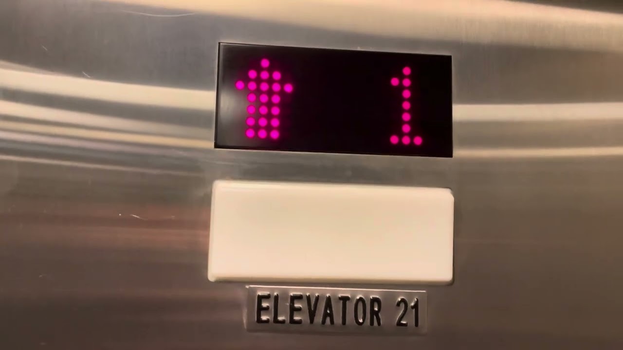 LOUD Sounding Motor: Schindler hydraulic elevator @ JFK Airport Terminal 8 in Jamaica NYC